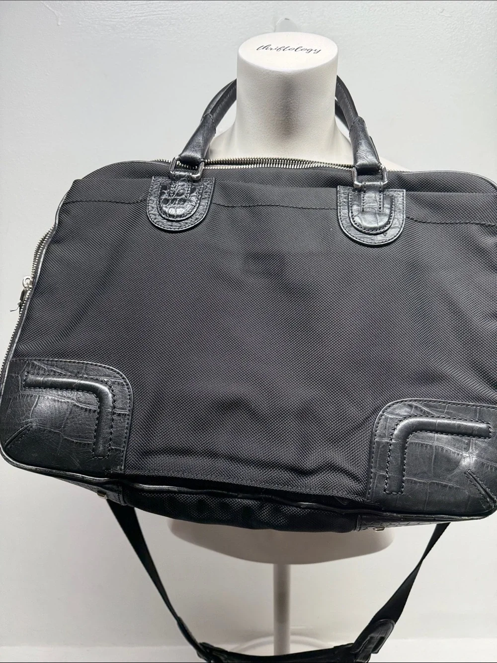 Tumi Georgetown Prospect Briefcase Carry On Bag Ballistic Nylon Leather Black